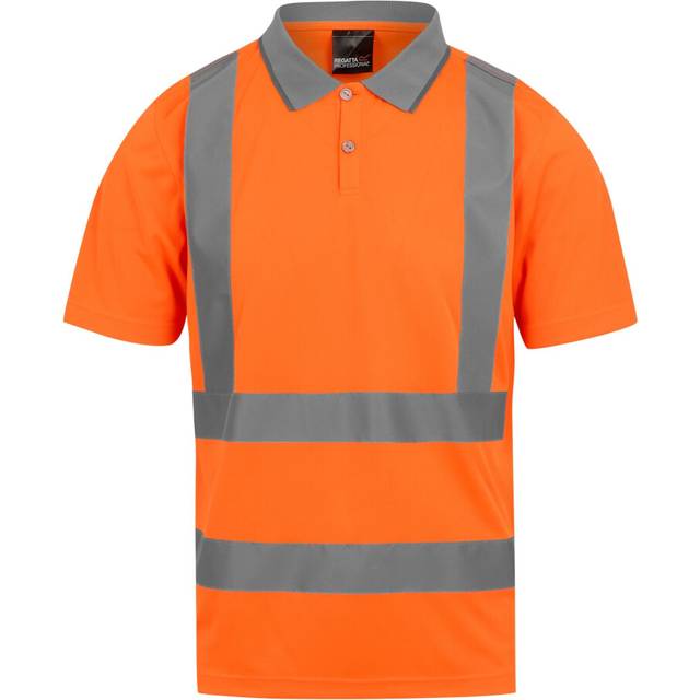 (4XL, Orange) Regatta Mens Pro Hi-Vis Polo Shirt