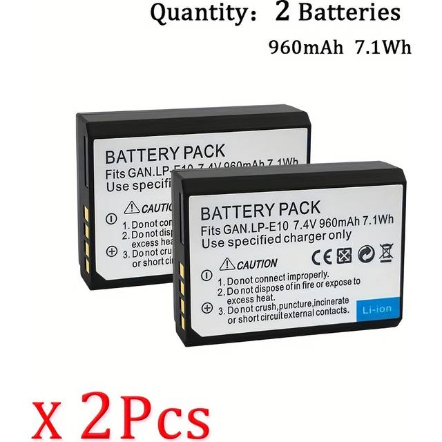 TEMU Edekoy Lp-e10 Lpe10 E10 Battery For T3 T5 T7, Kiss X50 X70 X80 X90, 1100d 1200d 1300d 1500d Camera, Rechargeable Camera Battery