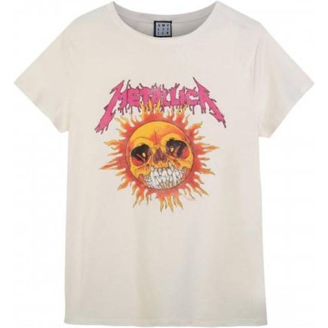 (XL, Vintage White) Amplified Womens/Ladies Neon Sun Metallica T-Shirt