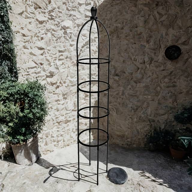 TEMU 1pc Black Plastic Garden Trellis - Durable, For Climbing Vines & Flowers, Indoor/outdoor Use, Potted Plants, Adds To Gardens, Outdoor Trellis | Decorative Garden Cage |
