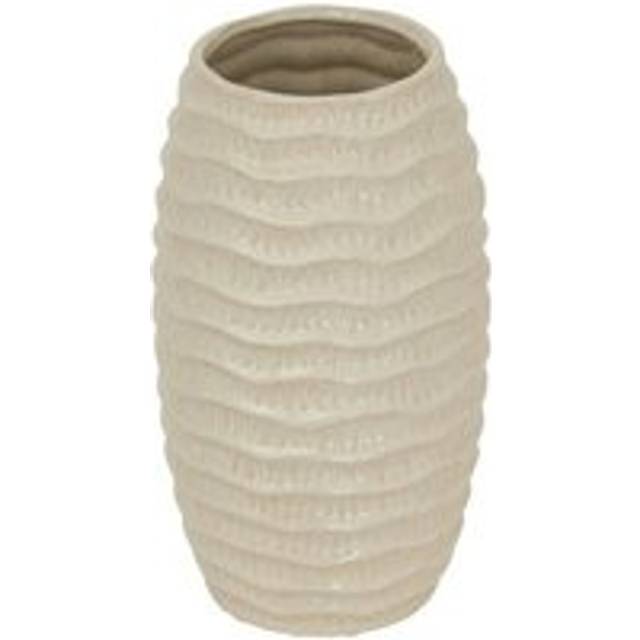 Pallida Tall Ridged Vase - Ceramic - L20 x W20 x H33 cm - White