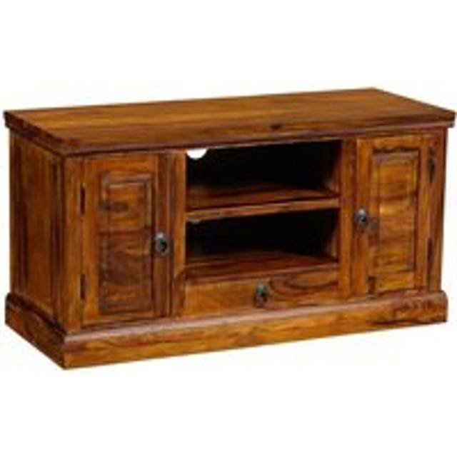 Ganga Plazma TV Unit - Sheesham Wood - L45 x W115 x H60 cm - Honey Dark Finish