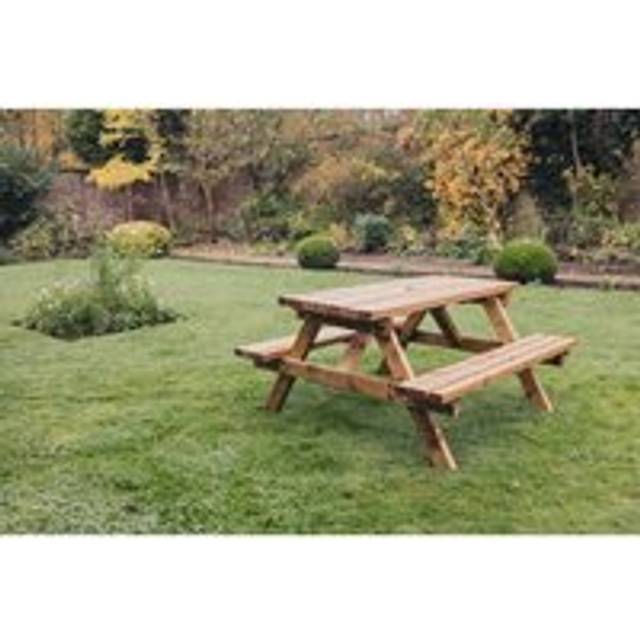 Churnet Valley Garden Furniture Valley Deluxe Picnic Table 150 cm Length, Brown