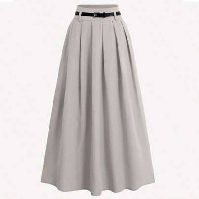 SHEIN Women&#39;s Decorated Waist High-Waisted Long Pleated Skirt