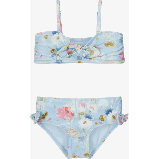 Zimmermann Girls Pastel Blue Floral Print Bikini - 10 year