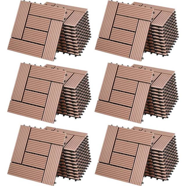 Composite Decking Tiles Mosaic 66Pcs Terracotta 30x30cm