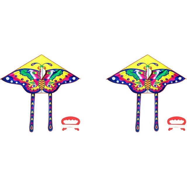 2X Colorful Kite Long Tail Nylon Outdoor Kites Flying Toys for Children Kids Kite Surf with 50M Kite Line High Quality