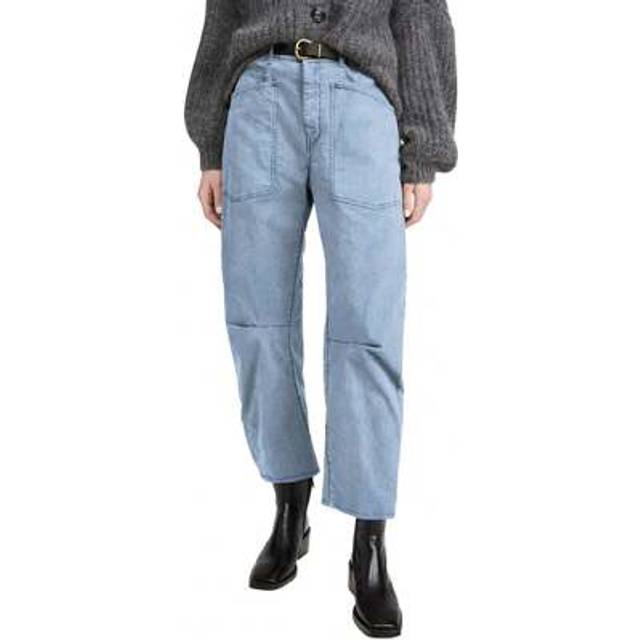SHEIN Women&#39;s Baggy Barrel Jeans High Waisted Wide Leg Boyfriend Y2k Denim Ankle Pants With Multi Pockets