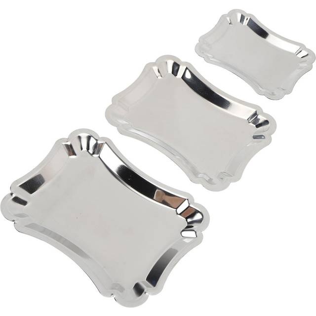 3pcs Food Serving Tray Stainless Steel Multifunctional Fruits Snack Food Tray for Home Restaurant L(for 6.5-9kg)