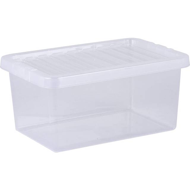 Crystal 11L Small Under Bed Plastic Storage Boxes With Lids - Pack of 5. Clear, Strong, Stackable, Nestable (5x 11 Litre