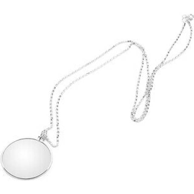 (silver)5x magnifier monocle lens necklace magnifying glass loupe xat