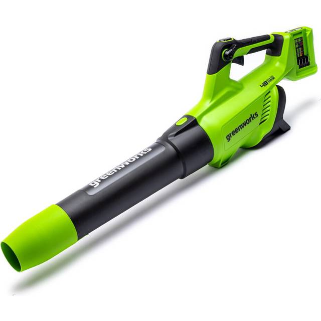 Greenworks 48V(2x24V) Cordless Axial Leaf Blower with Brushless Motor, Turbo Function, 217km/h, 16.4m?/min WITHOUT Batteries & Charger, 3 Year