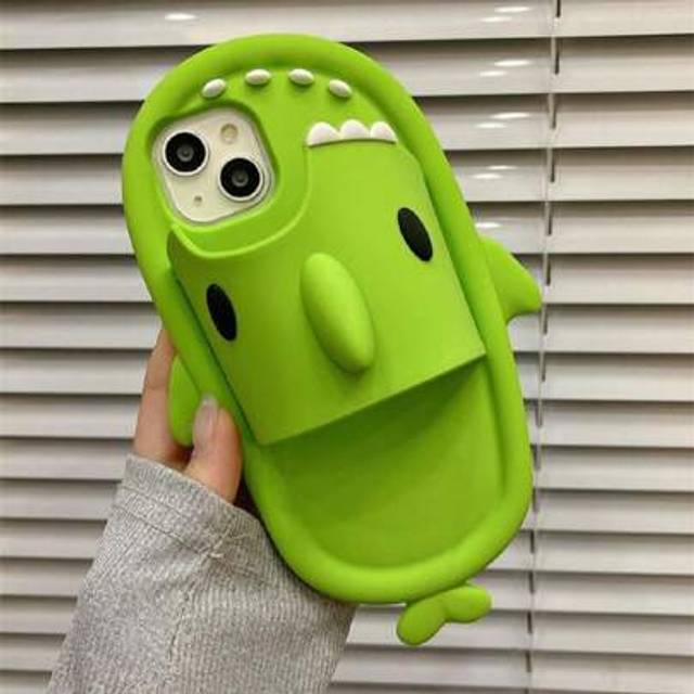 SHEIN Apple Green New 3D Cute Shark Design Silicone Phone Case Compatible With Iphone 16 Pro Max/16 Pro/16, IPhone 13/13 Pro Max/13 Pro, IPhone 14 Pro Max/1