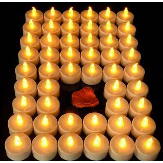 SHEIN 12/24/48pcs Flameless LED Candles Lights, Battery Powered Tealight, Romantic Tea Candles For Birthday Party Wedding Decorations, Home Decor, Candle Wa