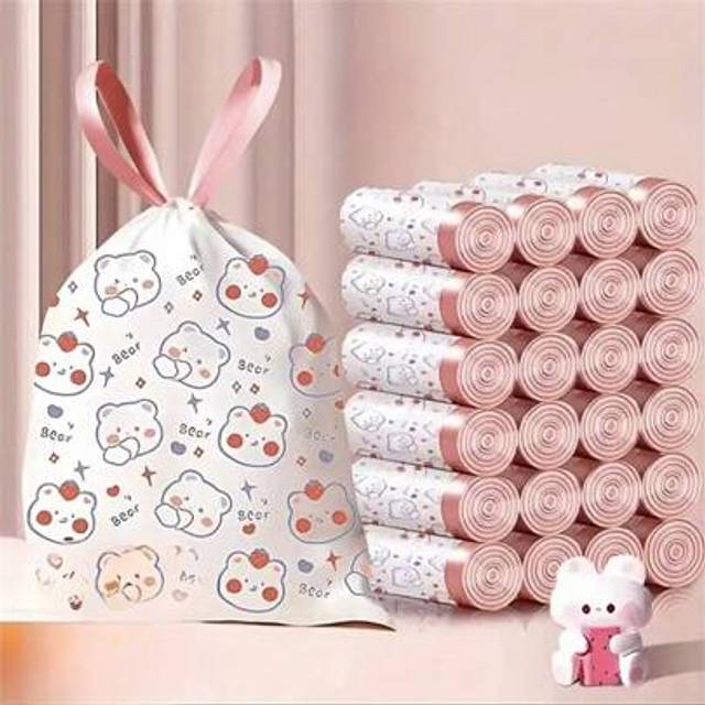 SHEIN 4-Gallon Small Drawstring Garbage Bags, Disposable Trash Bags For Living Room, Bedroom, Kitchen, Bathroom And More Scenes,Kitchen,Bathroom,Home,Househ