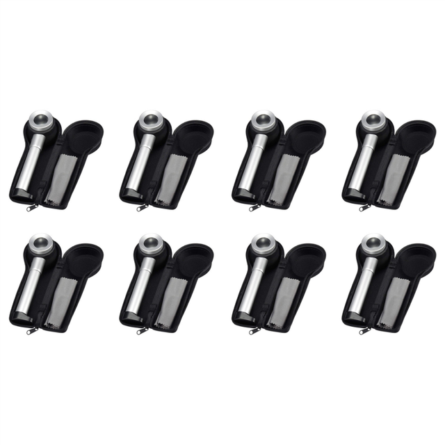 8pcs Handheld 45X Folding Linen Tester Metal Magnifiers Cloth Thread Counter Magnifier Magnifying Glass with Light