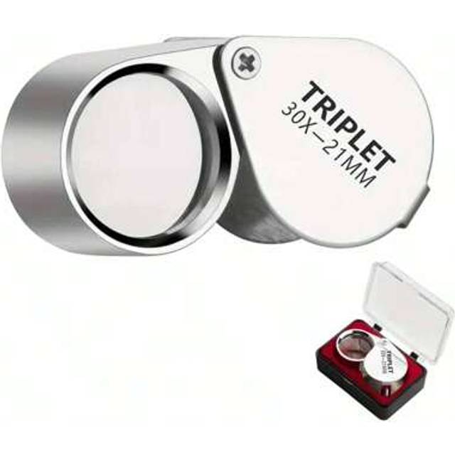 SHEIN 1set 30X Jewelers Eye Magnifying Glass Pocket Jewelry Loupe Mini Folding Magnifier For Identifying Jade Coin Antique Stamps Watches