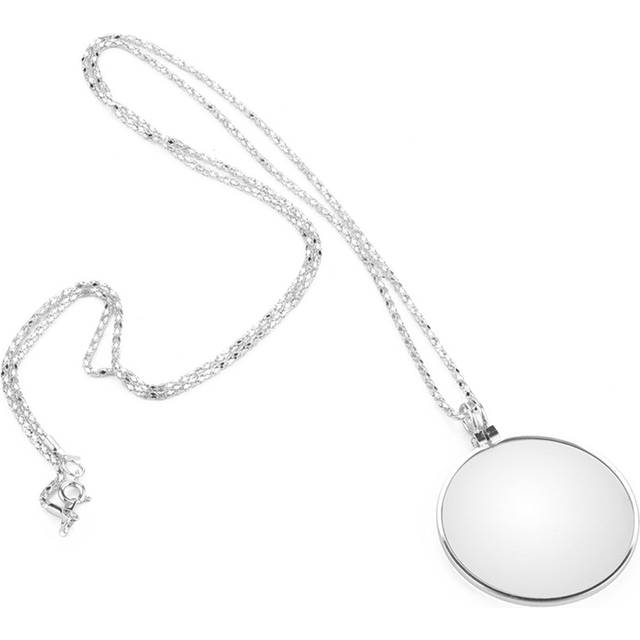 5x magnifier monocle lens necklace magnifying glass loupe with silver