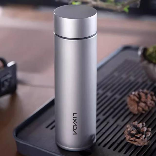Lightweight Insulated Water Bottle Small Metal Thermos Water Bottle Pure Ti Double-Layer 450ml with 2