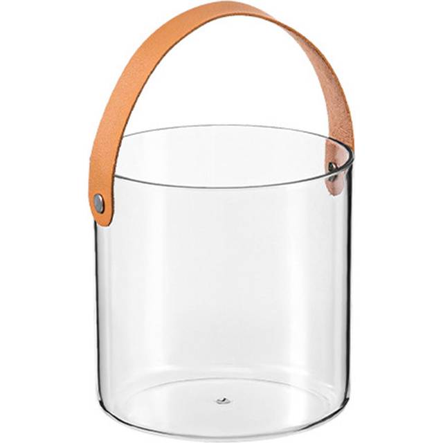 Small Ice Bucket Clear Wine Bucket with Handle Modern Versatile Flower Bucket for Party Decoration