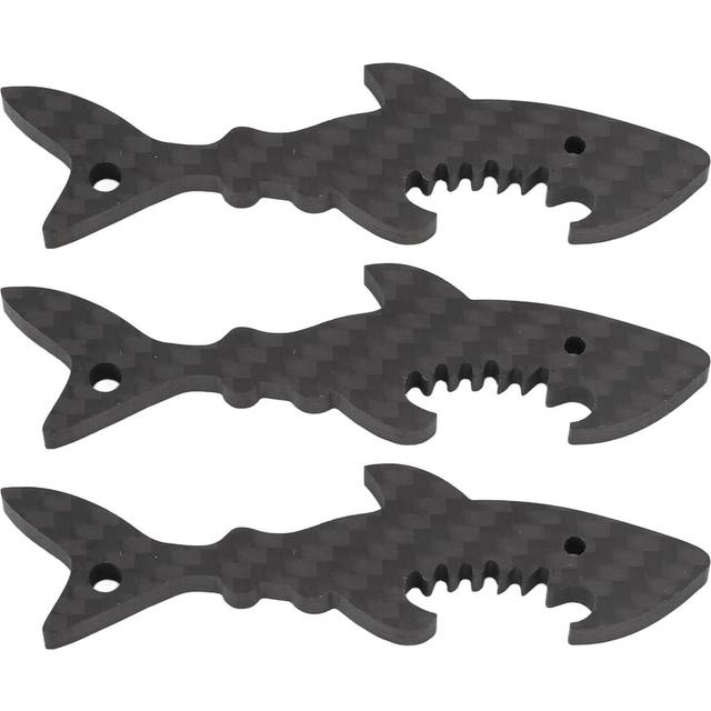 3PCS Shark Beer Bottle Opener Carbon Fiber Cute Multifunctional Bottle Opener Keychain for Bar KTV