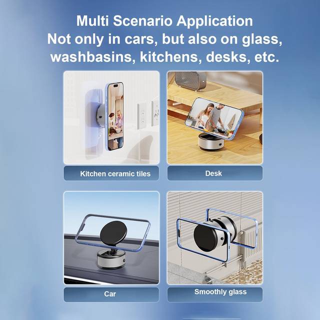 Electric vacuum magnetic suction cup phone mount zinc alloy universal stron