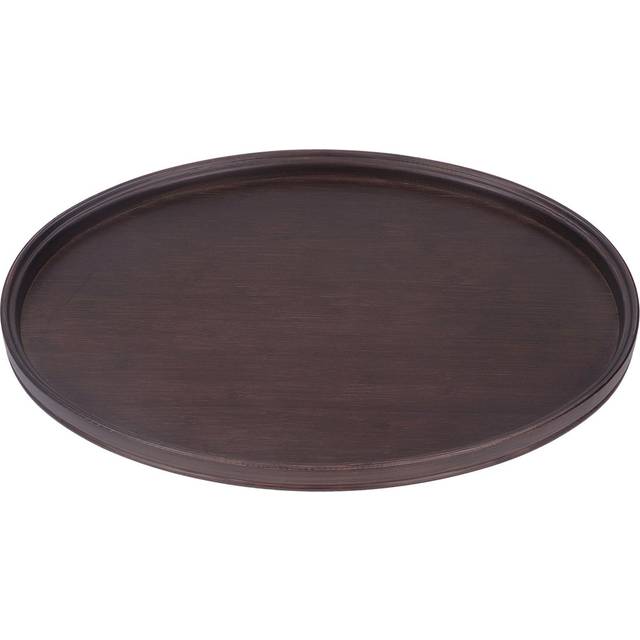 Bamboo Round Tray Multipurpose Decorative Tea Serving Tray for Serving Beverages and Food Walnut