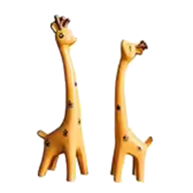 Giraffe Statue Wooden Desktop Decor Sculpture Animal Home Office Bookshelf B