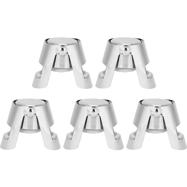 5Pcs Push Type Stainless Steel Wine Champagne Sealed Stopper Kitchen Bar Accessory