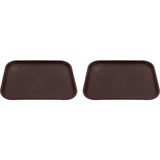 2Pcs Fast Food Tray Stackable Rectangular Light Weight Anti Slip PP Food Service Tray for