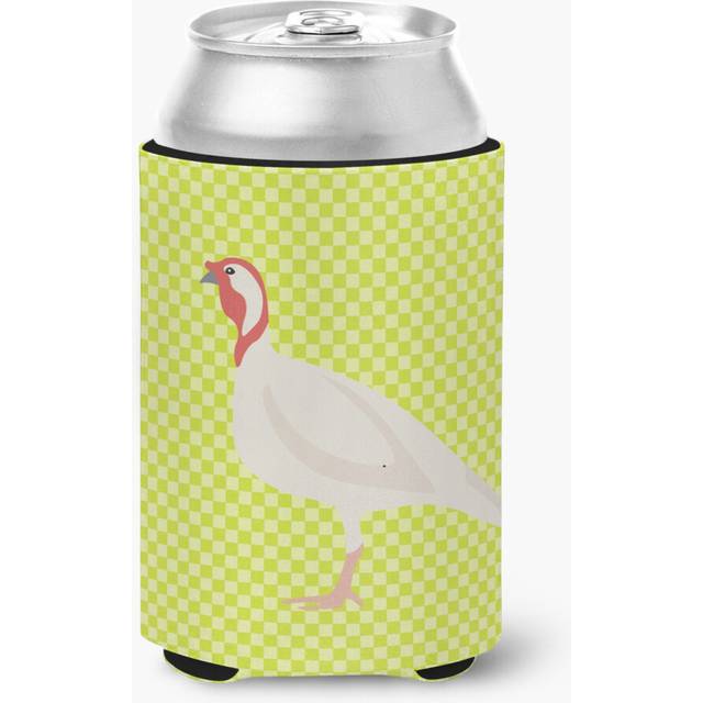 """""Caroline's Treasures Beltsville Small White Turkey Hen Green Decorative Can Hugger  Multicolor"""""