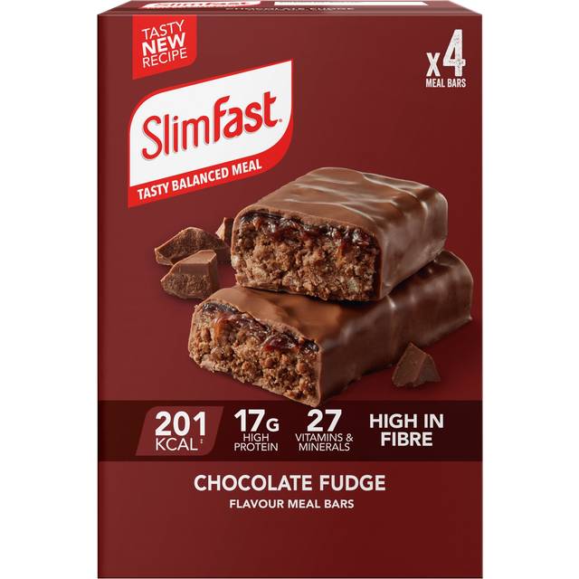 Slimfast Meal Replacement Bar Chocolate Fudge 4 x 60g