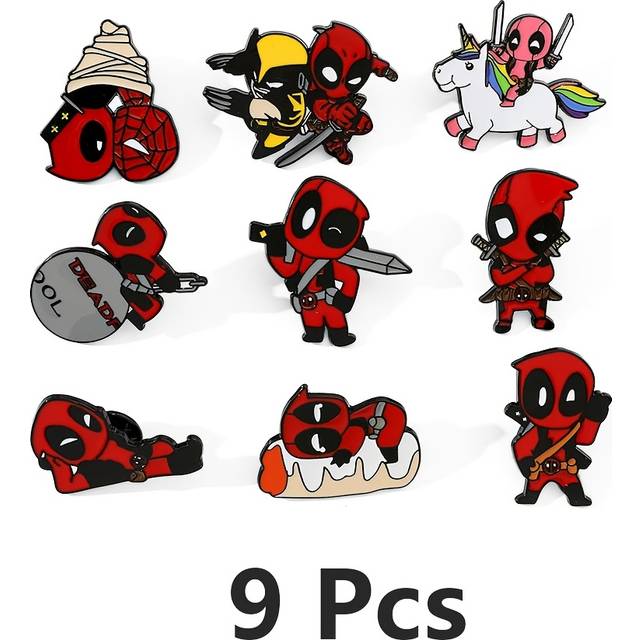 TEMU 3/9pcs Enamel Pins, Stainless Steel Alloy Cartoon Brooches, Cute Punk Badges For Clothing And Backpacks, Novelty Jewelry Gift For