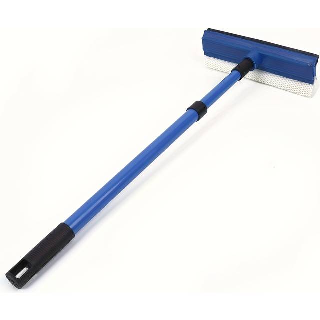 TEMU Urtue Telescopic Window Squeegee - Glass Cleaner With Adjustable Length Up To Inches, Spring-loaded Swivel Head, Lightweight Plastic, Ideal For Living Room, Bathroom, And Kitchen Use