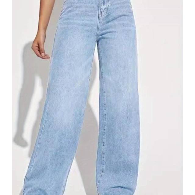 TEMU Women's Viral Stretchy Soft Dad Straight Wide Leg Jeans Uk 8-18 Denim Womenswear Everyday Bottom Comfortable Fashion Loose Lady Trouser Womens