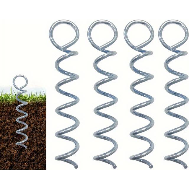 TEMU Ground Nail, , Trampoline Spiral Anchor Bolt, Used For Tents, Trampolines, Waterproof Cloth, Garden Fence, Shed House, Swing, Tent, Dog Tie Strap Stakes