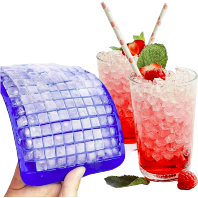SHEIN 1 Small Square 160 Grid Silicone Ice Cube Tray, With Good Cold Resistance And Durability, Ice Mold, Pudding Mold, Suitable For Home, Bar, And Other Pl