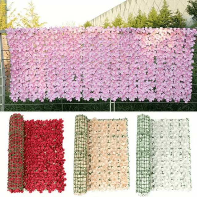 SHEIN 1pc, Artificial Flower Wall Panel, Artificial Petals Fence, Elegant Decor, Home Decor, Events Backdrop, Outdoor & Indoor Wall Decor, Garden Decor, Eas