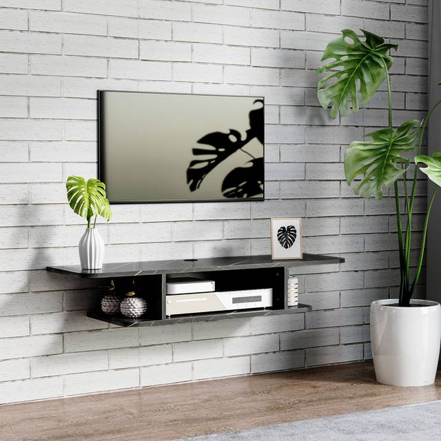 TEMU Floating Tv Stand For Tvs Up To 40", Wall Mounted Media Console With Storage Shelf, Entertainment Center
