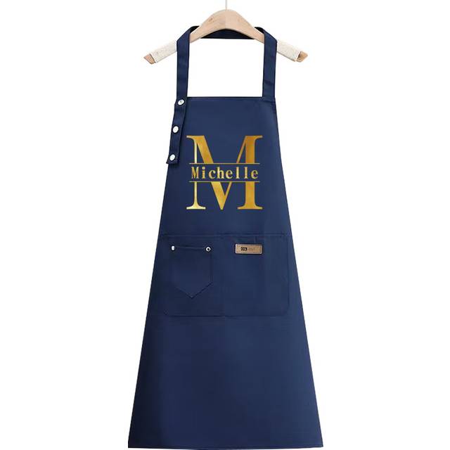 TEMU Custom Name Linen Apron - Durable, Comfortable Kitchen Overalls For | , Stylish Design For Cooking Enthusiasts