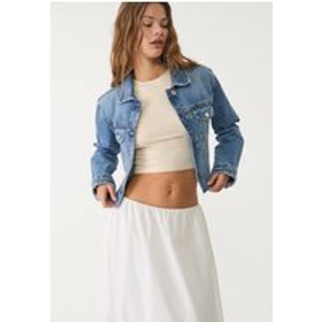 Stradivarius Denim jacket with pockets MEDIUM BLUE DENIM XL