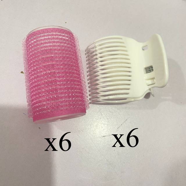 TEMU 12-pack Professional Salon-grade Hair Rollers - Durable Plastic Manual Curlers With & Secure Clips For Normal Hair Texture, Home & Salon Use - Beauty & Personal Care Accessories