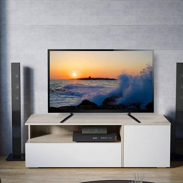 TEMU Trintion Adjustable Metal Tv Stand - Fit For 37''-75'' Screens, 110 Lbs Capacity, Durable Cold-rolled Sheet, Ideal For Modern Systems