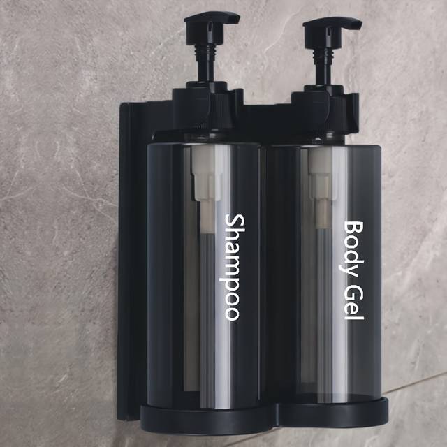 TEMU Wall-mounted Soap Dispenser, Soap Dispenser Pump, Plastic Material, Can Shampoo, Hair Conditioner, Body Wash, Suitable For Hotel Bathrooms, Household Shower Storage Organizer