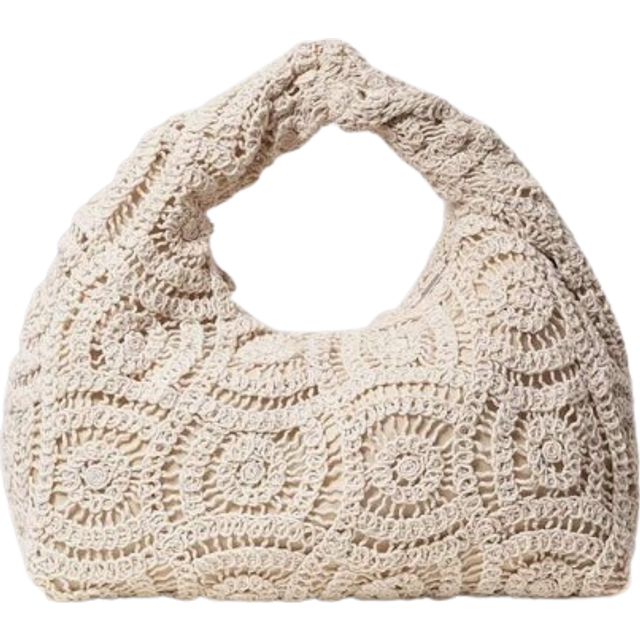 SHEIN Floral Hollow Woven Tote Bag, Boho Beach Bags For Women, Premium Pleated Handbag, Casual Holiday Straw Wallet, Holiday Essentials (Patterns Randomly A