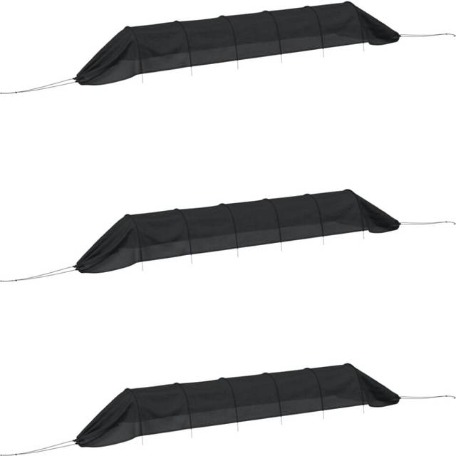(3 pcs) vidaXL Netting Tunnels Insect Protection Net Black Steel and Polyethylene