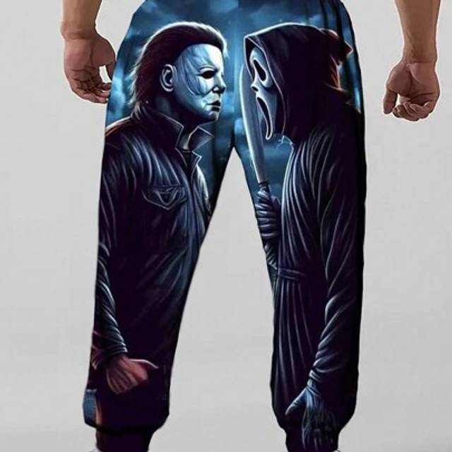 SHEIN Plus Size Men&#39;s Loose Fit Printed Pattern Drawstring Jogger Sweatpants