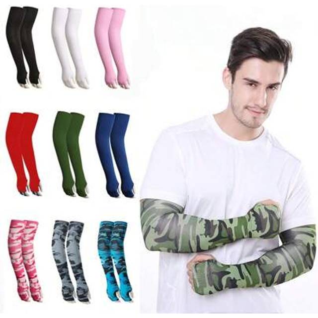 SHEIN 2pcs UV Resistant Cooling Arm Covers, Suitable For Women And Men - Very Suitable For Cycling, Running, Golf, Fishing, Mountain Climbing, Playing Baske