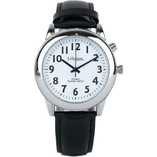 Lifemax Rnib Talking Atomic Watch With Black Face - Ladies Strap, Black
