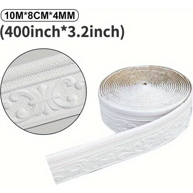 TEMU 30ft/roll 3d Foam Wall Skirting Line, Self-adhesive Waterproof Decorative Sticker For Hotel And Home Wall Corner Decoration